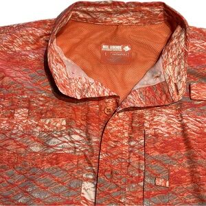 Reel Legends Men's Coral and Gray Button Down Shirt